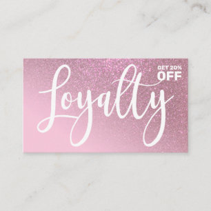 Tarjeta De Fidelización Rosa de moda Tipografía de gradiente de Purpurina 