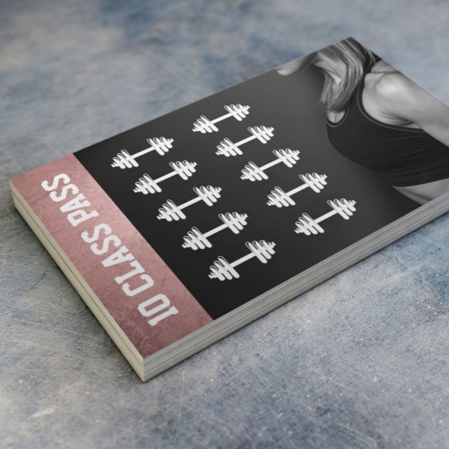 Tarjeta De Fidelización Rosa Gold Fitness Trainer 10 Clase Lealtad (Subido por el creador)