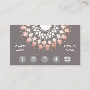 Tarjeta De Fidelización Rosa Gold Mandala Spray Tan Lealtad Punch