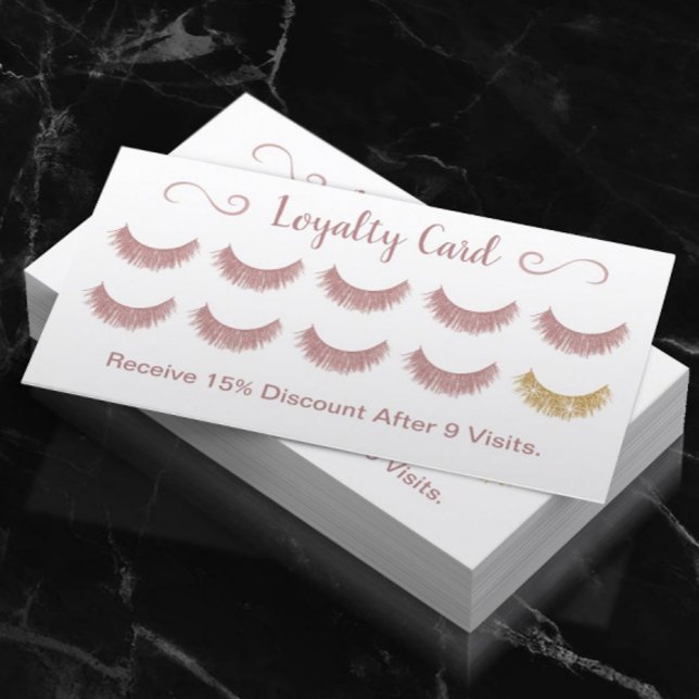 Tarjeta de fidelización | Rosa Oro Eyelashes Lash  (Subido por el creador)