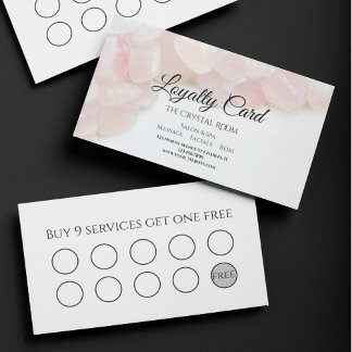 Tarjeta De Fidelización Rosa Rosa Quartz Stones Salon Spa