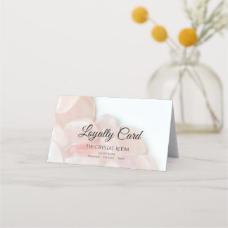 Tarjeta De Fidelización Rosa Rosa Quartz Stones Salon Spa Doblado