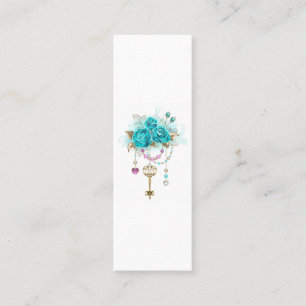 Tarjeta De Fidelización Rosas turquesas con llaves