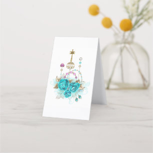 Tarjeta De Fidelización Rosas turquesas con llaves