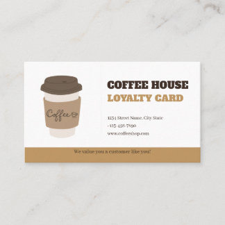 Tarjeta De Fidelización Rustic Brown Minimalist Coffee Loyalty Card Templa