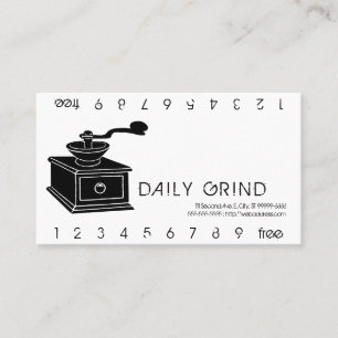 Tarjeta De Fidelización Rutina Punchard de la amoladora de café