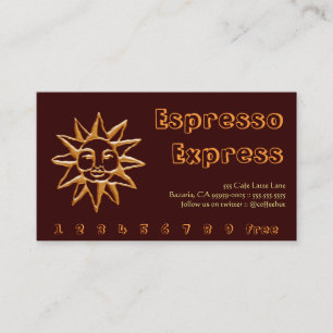 Tarjeta De Fidelización Sacador de la bebida del café de Sun del