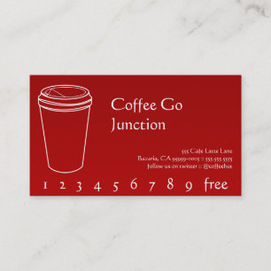 Tarjeta De Fidelización Sacador de la bebida del café/rojo de la pendient