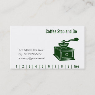Tarjeta De Fidelización Sacador de pulido y lealtad del café