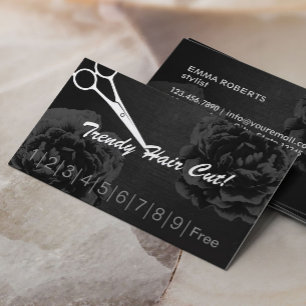 Tarjeta De Fidelización Sacador floral negro elegante de la lealtad del