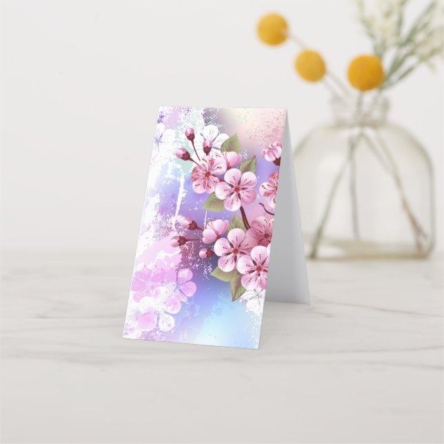 Tarjeta De Fidelización Sakura rosa sobre fondo de pintura (Anverso)