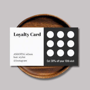 Tarjeta De Fidelización Salón Blanco Gris Oscuro Elegante