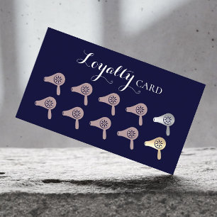 Tarjeta De Fidelización Salón de bar con flores azules de la marina modern