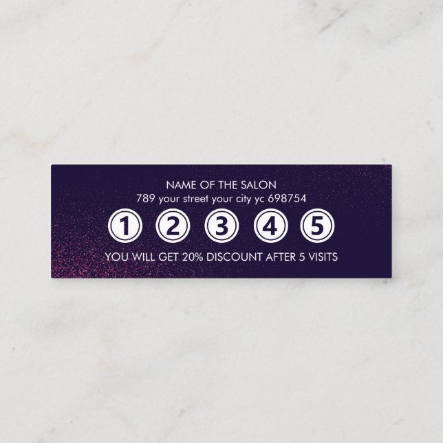 Tarjeta De Fidelización Salón de belleza abstracto moderno (Reverso)