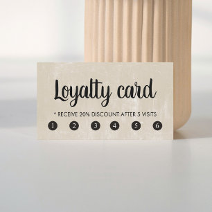 Tarjeta De Fidelización Salón de belleza beige simple y elegante con textu