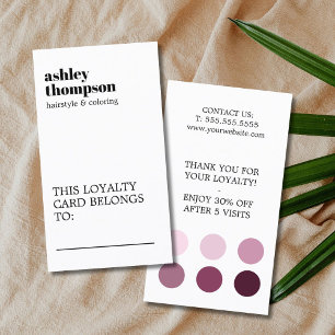 Tarjeta De Fidelización Salón de belleza blanco pastel elegante y moderno