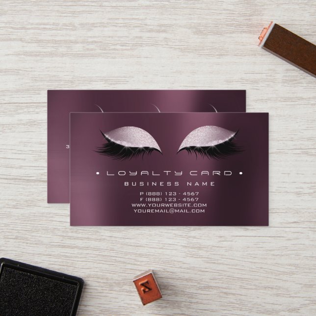 Tarjeta De Fidelización Salón de belleza de la carta de lealtad maquillaje (Anverso/Reverso In Situ)