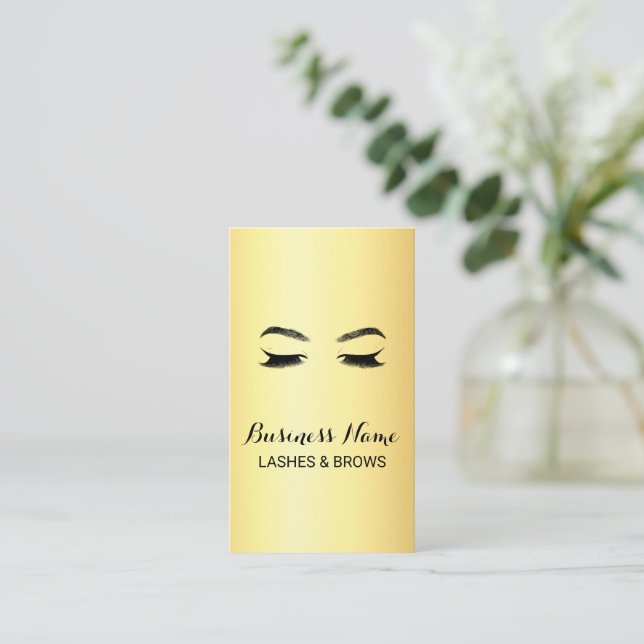 Tarjeta De Fidelización Salón de belleza de latidos dorados y brotes (Anverso de pie)