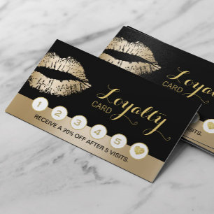 Tarjeta De Fidelización Salón de belleza de maquillaje Salón de oro de lab
