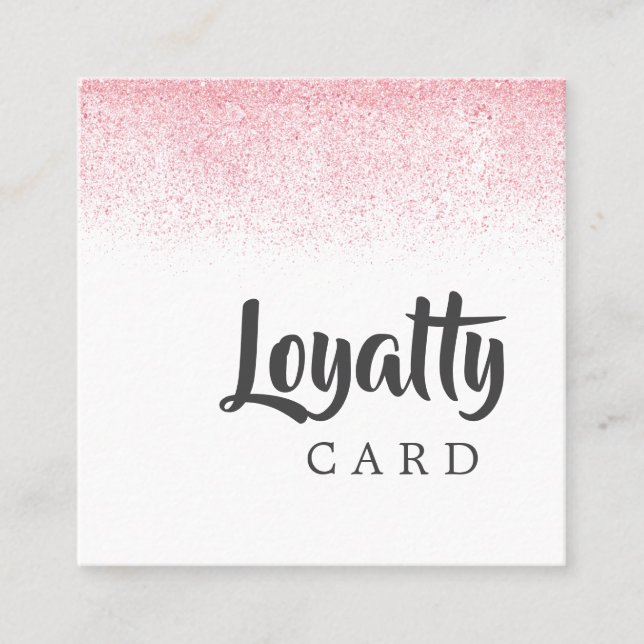 Tarjeta De Fidelización Salón de belleza de Purpurina rosa Lite (Anverso)