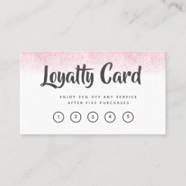 Tarjeta De Fidelización Salón de belleza de Purpurina rosa Lite