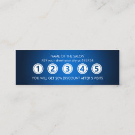 Tarjeta De Fidelización Salón de Belleza Elegante Azul Moderno