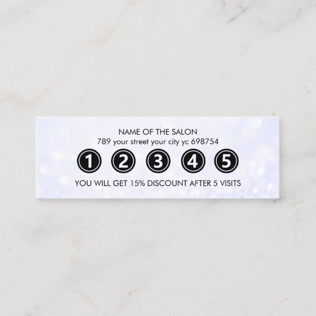 Tarjeta De Fidelización Salón de belleza elegante de mármol moderno (Reverso)