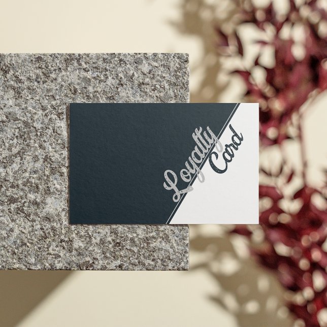 Tarjeta De Fidelización Salón de belleza estético Gris blanco negro (Esthetician Beauty Salon Black White Gray Grey Loyalty Card)