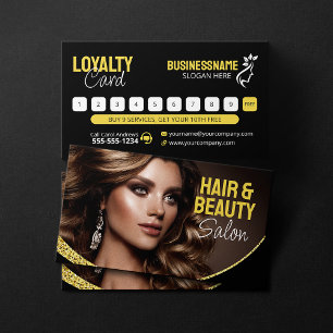 Tarjeta De Fidelización Salón de Belleza Estilista de Pelo con Brillo Dora