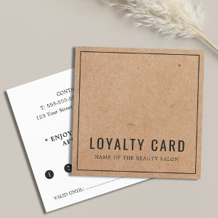 Tarjeta De Fidelización Salón De Belleza Kraft Elegante Y Simple