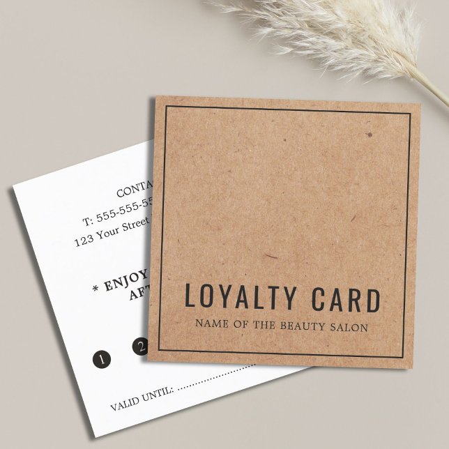 Tarjeta De Fidelización Salón De Belleza Kraft Elegante Y Simple (Subido por el creador)