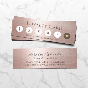 Tarjeta De Fidelización Salón de Belleza Lealtad de Oro Rosa Rubor modern