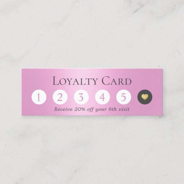 Tarjeta De Fidelización Salón de belleza Lealtad Rosa Moderna (Anverso)