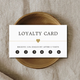 Tarjeta De Fidelización Salón de belleza minimalista elegante Faux Gold He