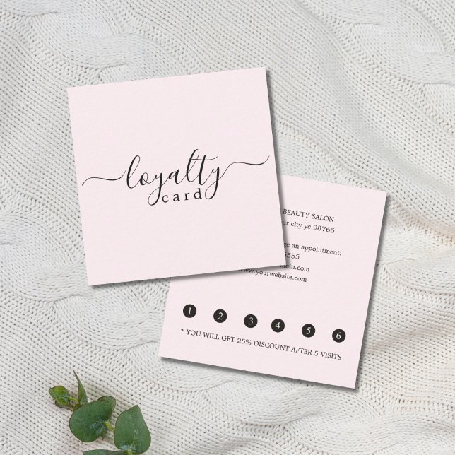 Tarjeta De Fidelización Salón de belleza Minimalista moderno (Subido por el creador)