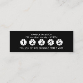 Tarjeta De Fidelización Salón de Belleza Moderno Black Elegant