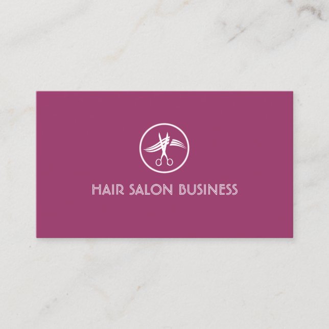 Tarjeta De Fidelización Salón De Belleza Moderno De Pelo Púrpura (Anverso)