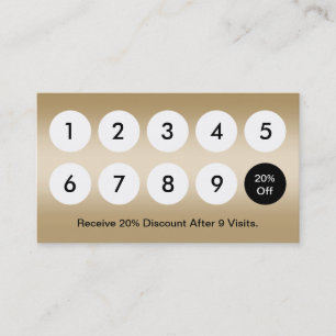 Tarjeta De Fidelización Salón de belleza moderno del oro del Relieve