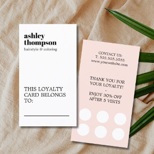 Tarjeta De Fidelización Salón de Belleza Moderno Elegante y Estiloso de Co