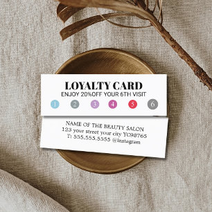 Tarjeta De Fidelización Salón de Belleza Moderno Minimalista y Audaz