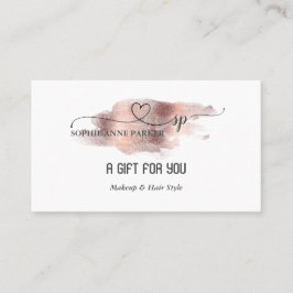 Tarjeta De Fidelización Salón de Belleza Profesional de Oro Elegante Calig