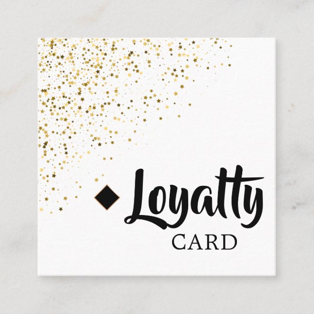 Tarjeta De Fidelización Salón de belleza Purpurina purpurina negro y dorad (Anverso)