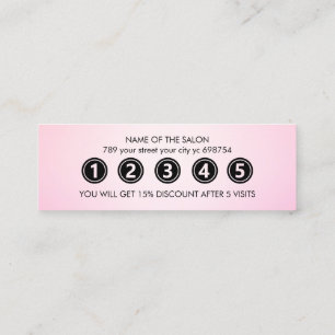 Tarjeta De Fidelización Salón de Belleza Rosa Elegante Moderno