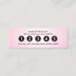 Tarjeta De Fidelización Salón de belleza rosa elegante y moderno