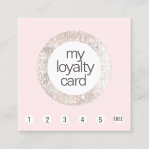 Tarjeta De Fidelización Salón de belleza secuencial rosa Lealtad del clien