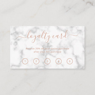 Tarjeta De Fidelización Salón De Belleza Sencillo Elegante Rosa Mármol Oro