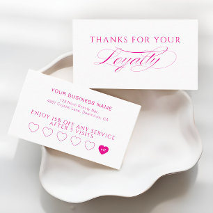 Tarjeta De Fidelización Salón de Belleza Spa Rosa y Blanco
