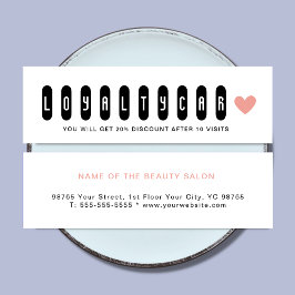 Tarjeta De Fidelización Salón de belleza única en blanco y negro Corazón r