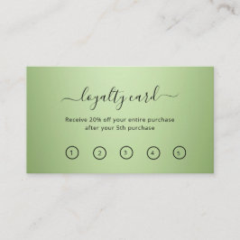 Tarjeta De Fidelización Salón De Belleza Verde De Lujo