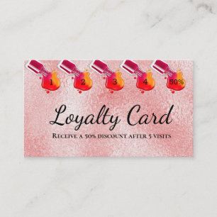 Tarjeta De Fidelización Salón de cristal rosado del arte del clavo del